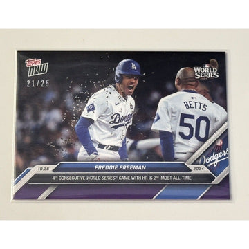 21/25* 2 STARS! Freddie Freeman/Betts World Series HRs 2024 Topps NOW #868 READY