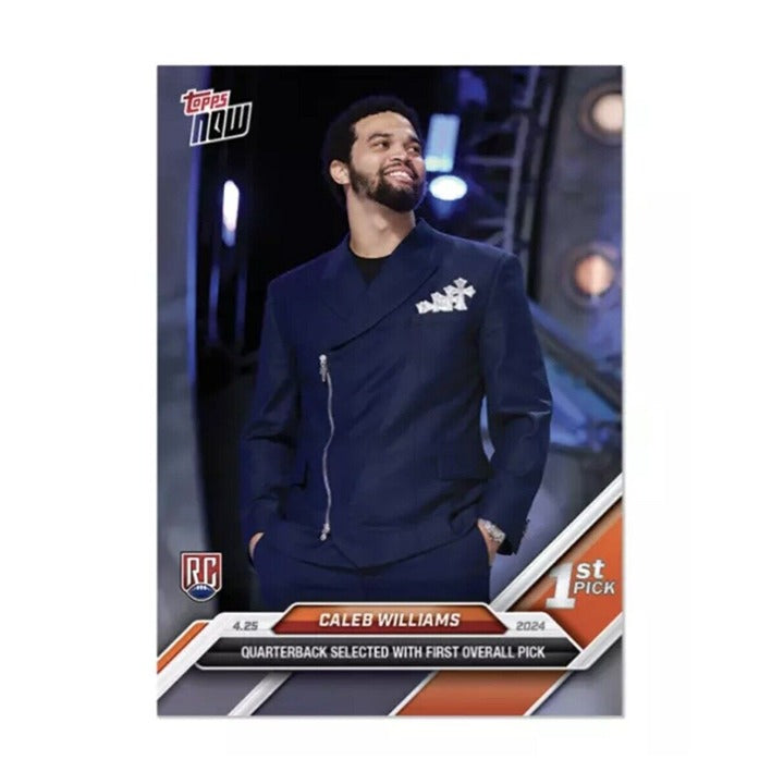 2024 Topps Now Caleb Williams RC* D-1 NFL Draft Night #1 Pick NFL Bears IN HAND