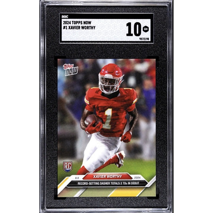 Xavier Worthy RC* Debut NFL Kansas City Chiefs - 2024 TOPPS NOW Card #1 - SGC 10