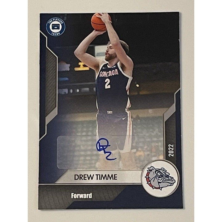 Drew Timme 15/25 AUTO 2022 Campus Collection Players Trunk Card Gonzaga Bulldogs