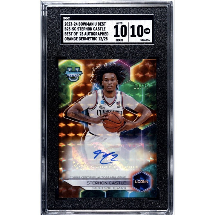 12/25* 2023-24 Bowman Best U Stephon Castle RC AUTO UCONN Refrc. #B23-SC SGC 10!
