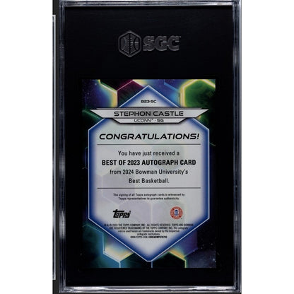 12/25* 2023-24 Bowman Best U Stephon Castle RC AUTO UCONN Refrc. #B23-SC SGC 10!