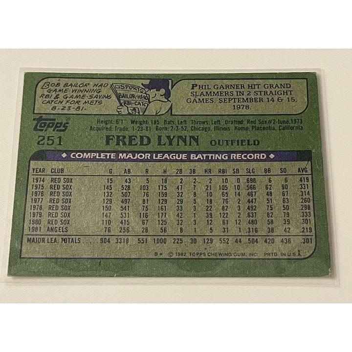 1982 Topps Fred Lynn baseball card #251 California Angels vintage collectible