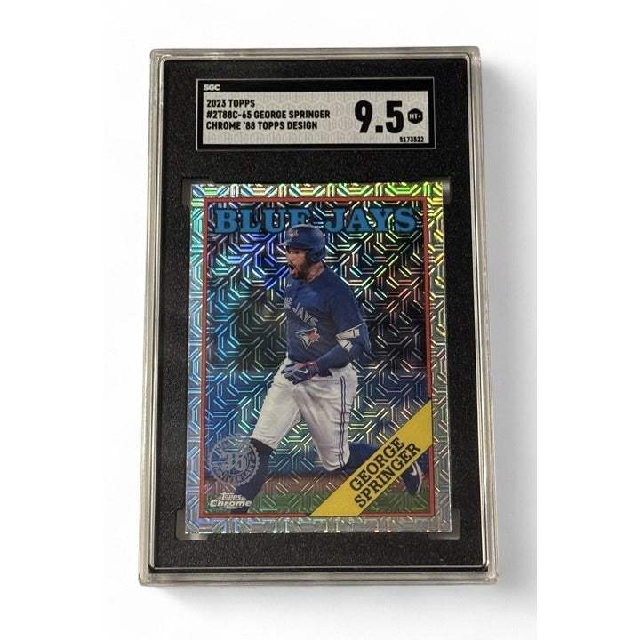 2023 Topps George Springer Blue Jays Silver Pack Chrome Mojo SGC 9.5 baseball card