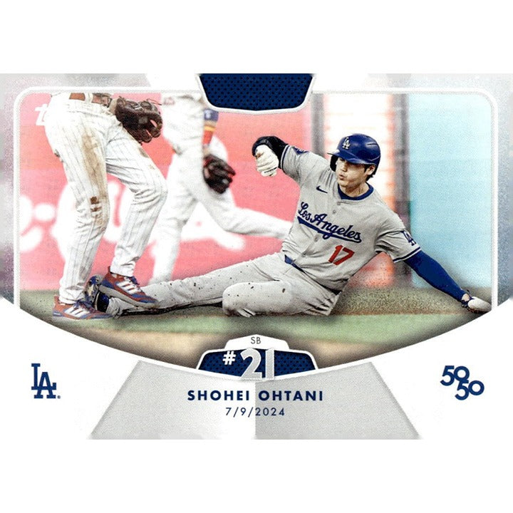50/50 LIMITED EDITION! Shohei Ohtani MLB LA Dodgers 2024 TOPPS NOW Season #SB 21