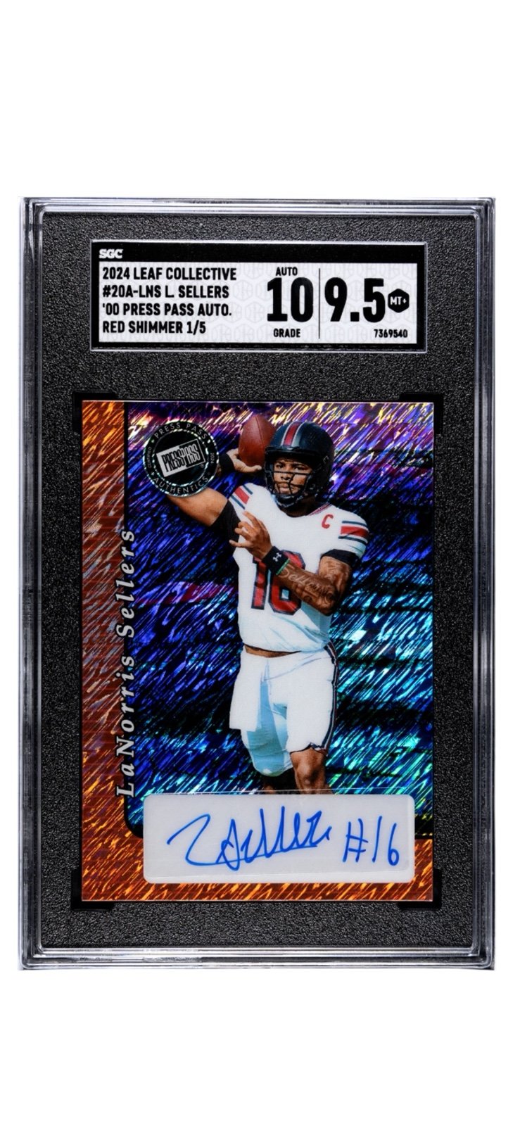 1/5 2024 LEAF COLLECTIVE #20A-LNS L. SELLERS PRESS PASS AUTO
RED SHIMMER SGC 9.5