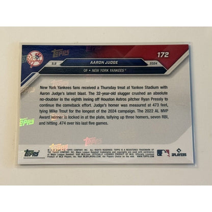 All Rise! 5/25* Aaron Judge MONSTER HR 2024 MLB TOPPS NOW NY Yankees 172 In Hand