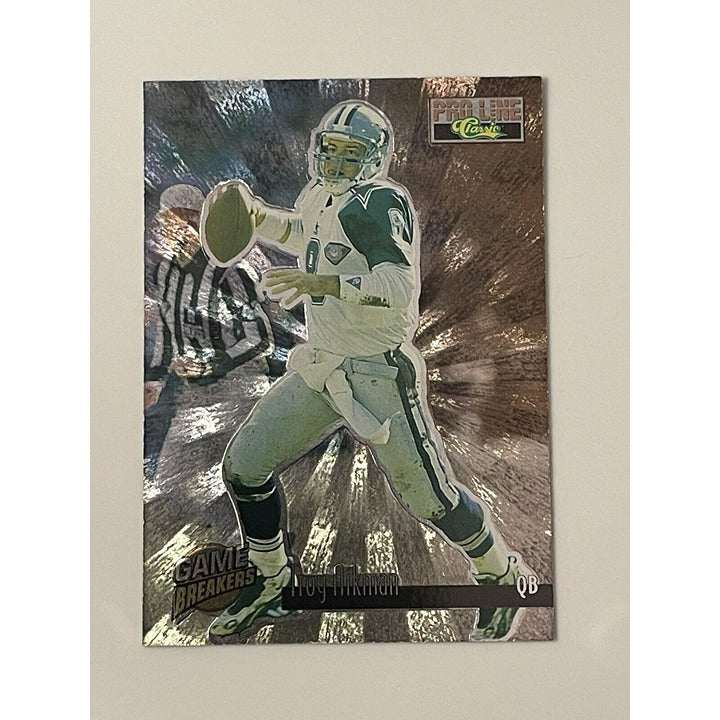 1995 PRO LINE CARD Troy Aikman Game Breakers Dallas Cowboys football trading card mint condition