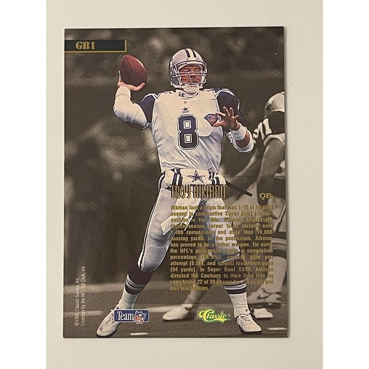 1995 PRO LINE CARD #GB1 TROY AIKMAN GAME BREAKERS DALLAS COWBOYS MINT!