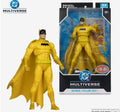 Limited Edition McFarlane DC Multiverse Batman yellow suit action figure with accessories and collector card in packaging