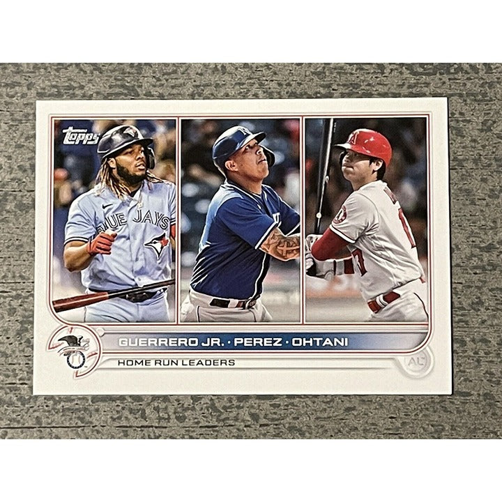 2022 Topps Ohtani Guerrero Jr, Perez, AL Home Run Leaders #48- MLB Baseball Card