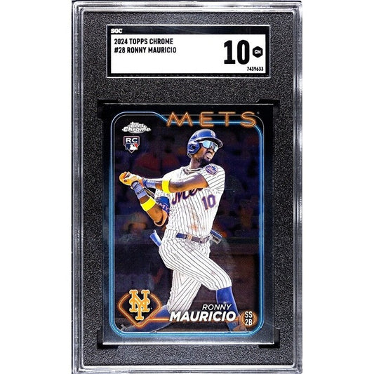 Ronny Mauricio RC 2024 Topps Chrome MLB New York Mets Card #28 - SGC 10 Gem Mint