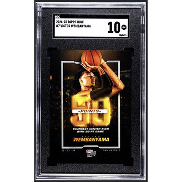 Victor Wembanyama* YOUNGEST CENTER EVER! With 50 Points 2024 Topps NOW #7 SGC 10