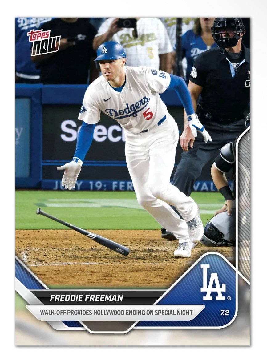 Freddie Freeman 2025 MLB Topps Card 374 - Provides LA walk Off on Special Night