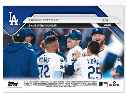 Freddie Freeman 2025 MLB Topps Card 374 - Provides LA walk Off on Special Night