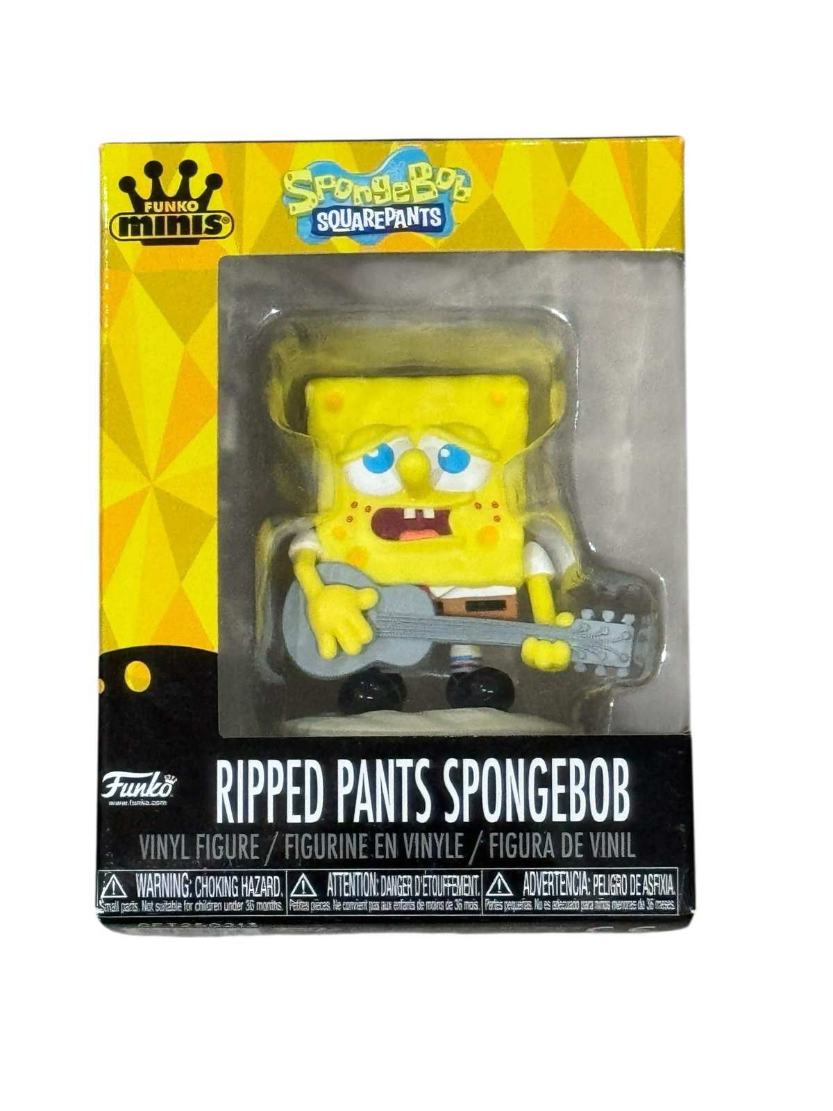 Funko Minis Classic SpongeBob Ripped Pants vinyl figure holding guitar in original box