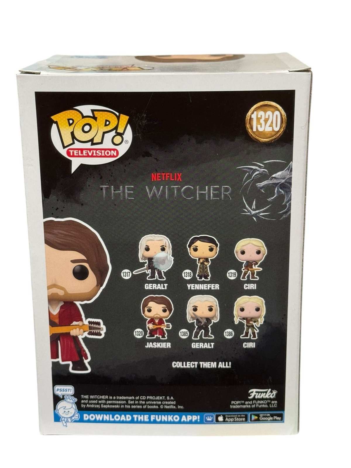 Jaskier Funko Pop 1320 from The Witcher Netflix Edition with lute accessory in collector box