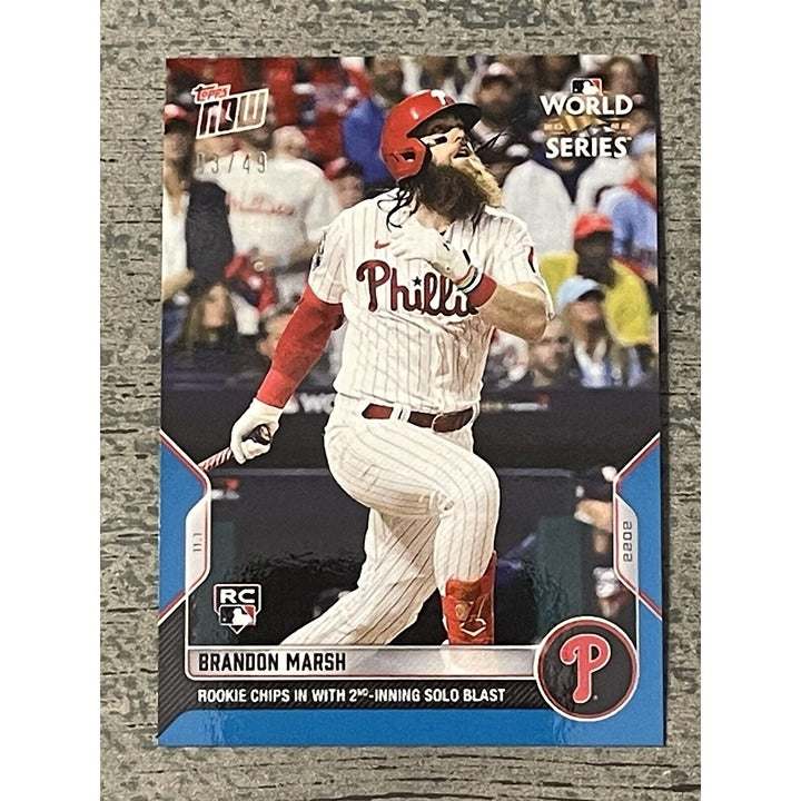 2022 TOPPS NOW Brandon Marsh Philadelphia Phillies World Series baseball card 13/49 limited edition