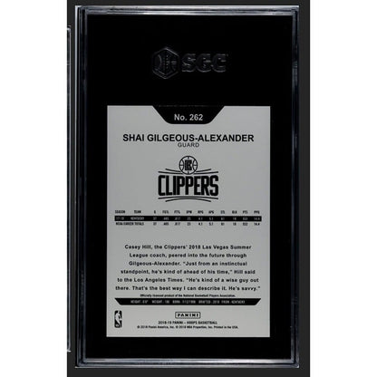 Shai Gilgeous-Alexander RC  2018-19 Panini NBA Hoops NBA LA Clippers 262 SGC 9.5