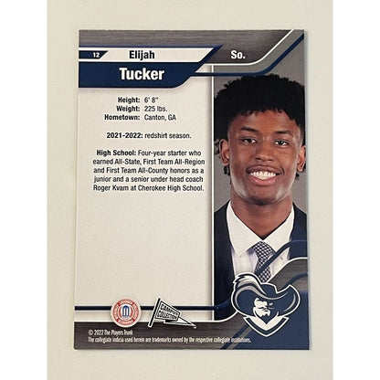 Elijah Tucker* 2022  Campus Collection Players Trunk Card #11 Xavier Musketeers*