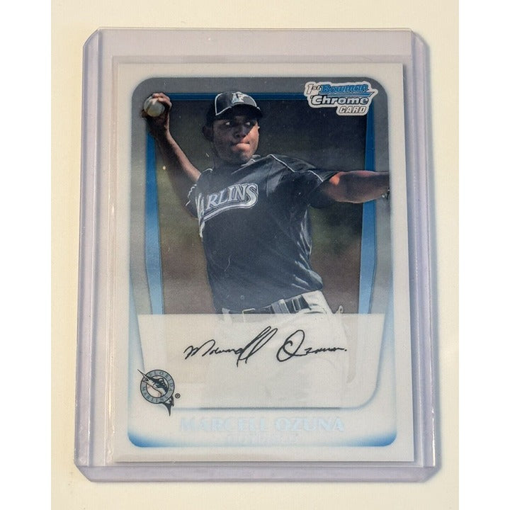 Marcell Ozuna RC 2011 Bowman Chrome Prospects #BCP36 1st MLB Braves Rookie Card