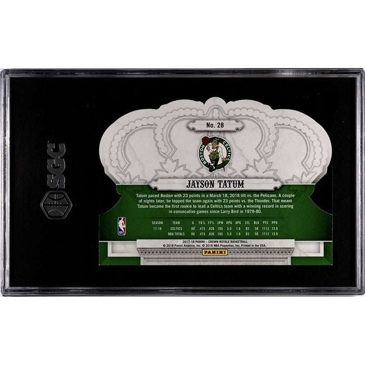 2017-18 Panini Crown Royale Jayson Tatum Celtics rookie card graded SGC 9 in protective slab