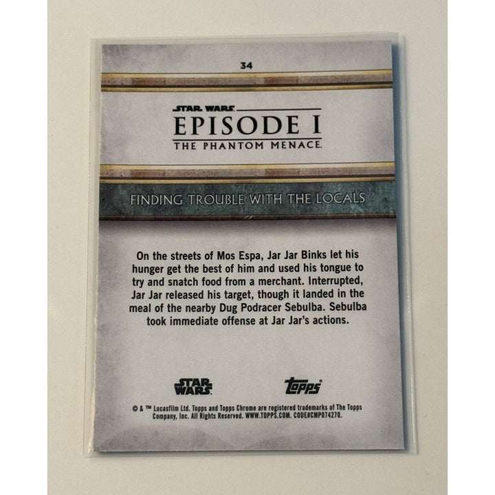 2024 Topps Chrome Sapphire Star Wars Episode I Phantom Menace Trouble with Locals collectible card