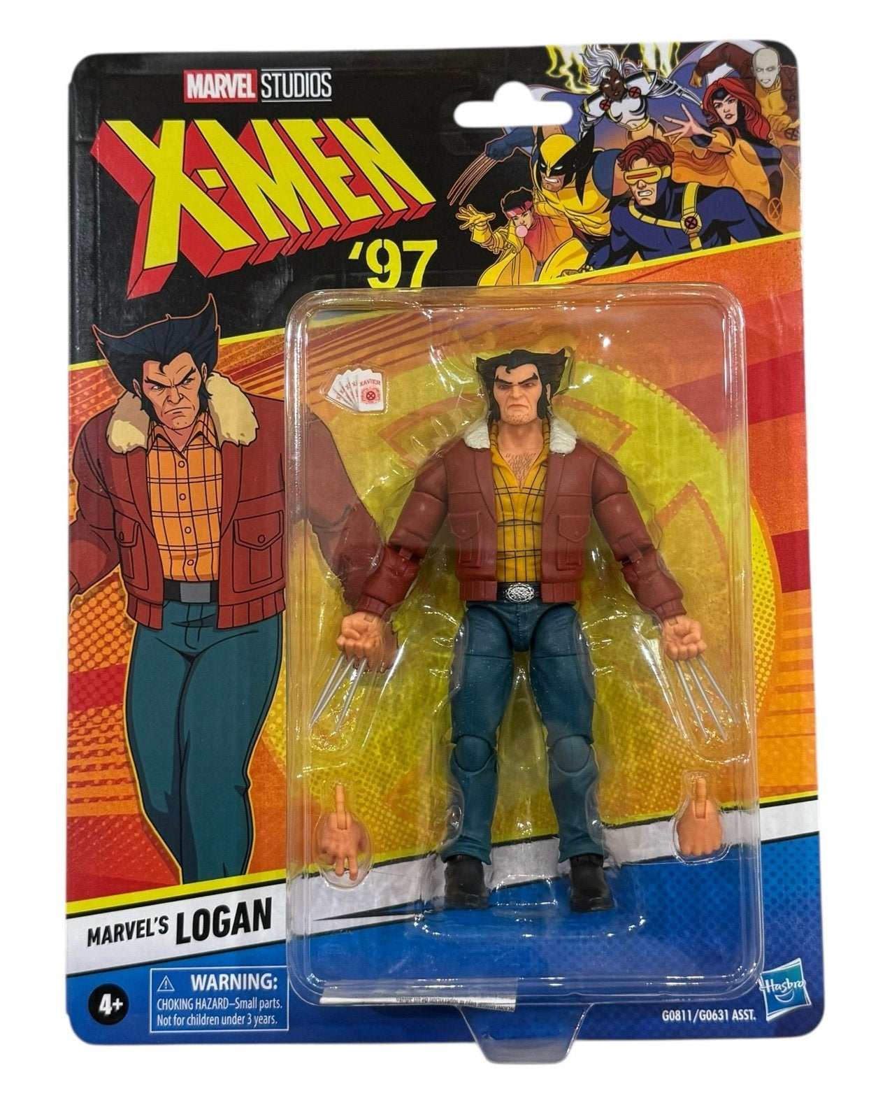 MINT sealed Marvel Legends X Men 97 Logan Wolverine action figure with interchangeable hands and animated style detailing in original packaging