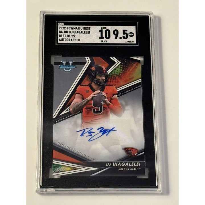2022-23 Bowman's Best University DJ Uiagalelei RC Autographed Card BADU SGC 9.5