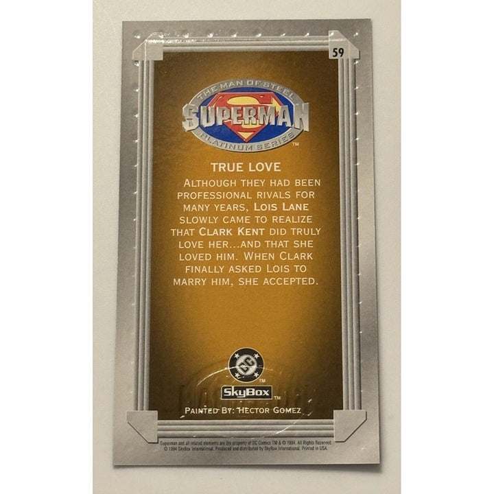 SkyBox Superman: Man 1994 SkyBox Superman: Man of Steel/Lois Platinum Series Super DC Marvell Card 59