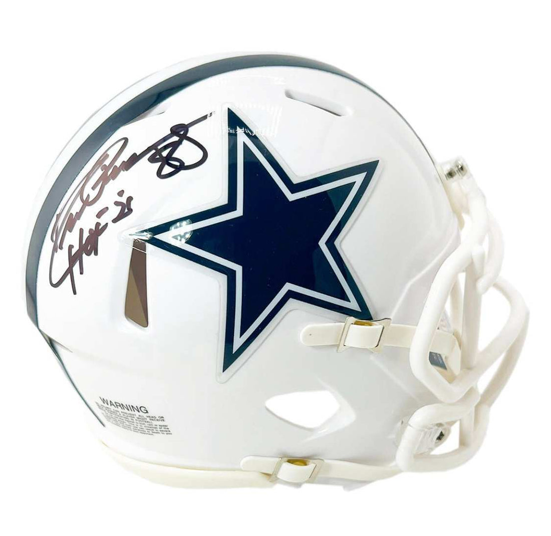 Drew Pearson signed Dallas Cowboys mini helmet with HOF 21 inscription and JSA certification
