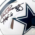 Drew Pearson signed Dallas Cowboys mini helmet with HOF 21 inscription and star logo