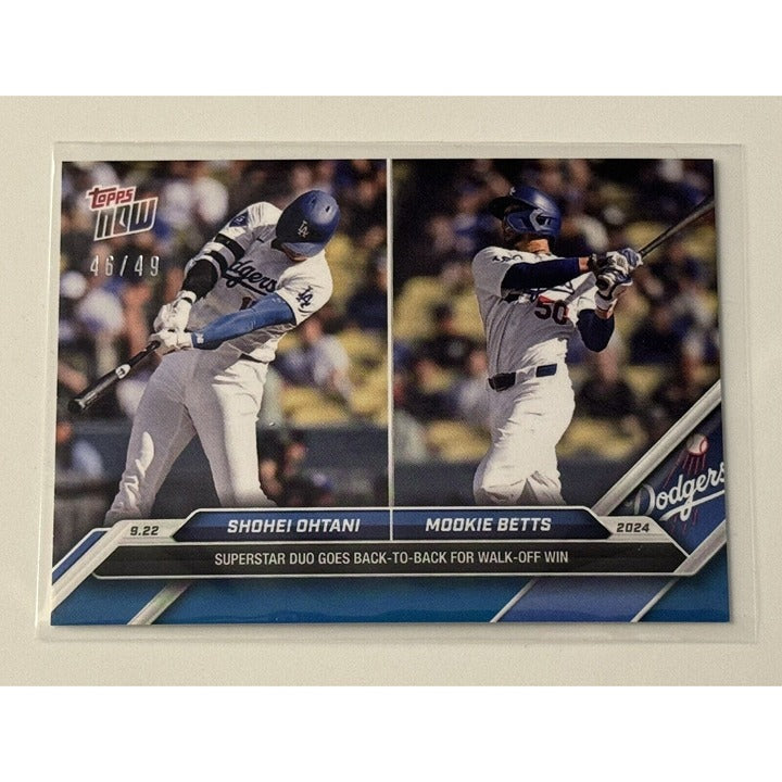 46/49 Shohei Ohtani/Mookie Betts/2 STARS 2024 Topps Now Back To Back Dodgers 742