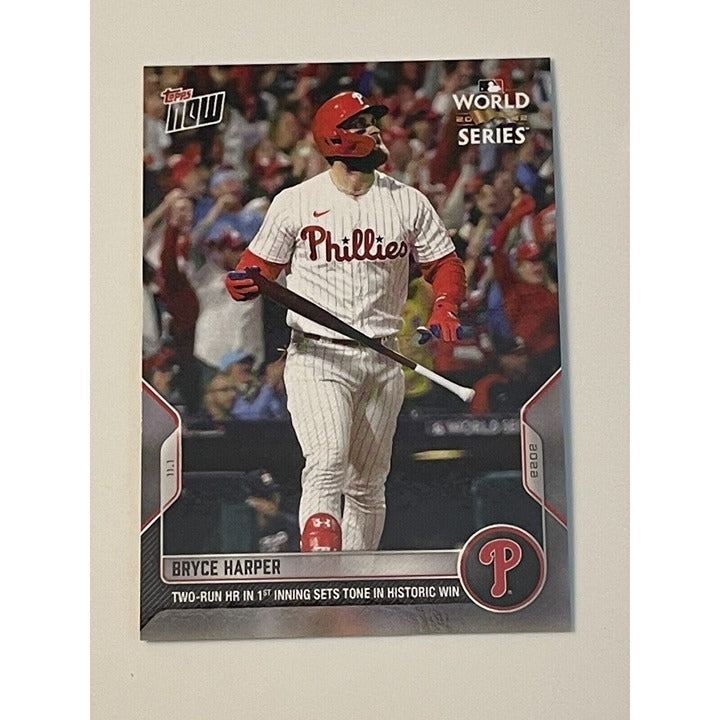 Bryce Harper* 2022 MLB TOPPS NOW 2 HR #1142 -MLB Phillies World Series 2 Run HR*