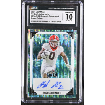 2024 Leaf Metal Autograph Roderick Robinson II UGA Dogs #91A-RR1 - GRADED CGC 10