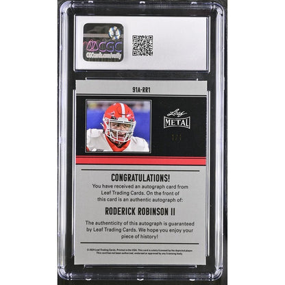 2024 Leaf Metal Autograph Roderick Robinson II UGA Dogs #91A-RR1 - GRADED CGC 10