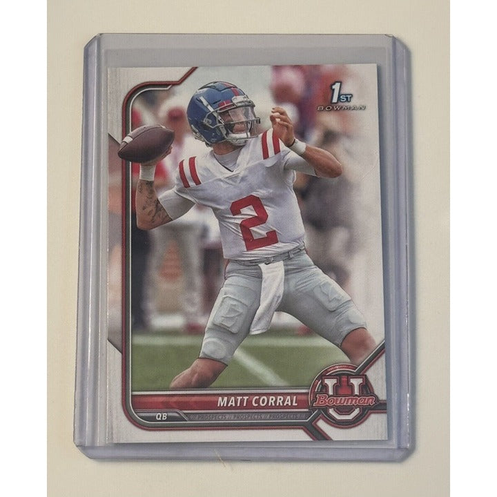 2022 Matt Corral Topps 1st Bowman U Prospects 1st Bowman #5 Ole Miss - Patriots*