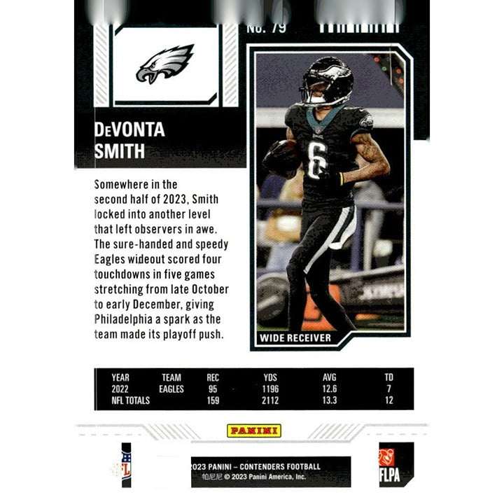2023 Panini Contenders DeVonta Smith Philadelphia Eagles Season Ticket NFL trading card
