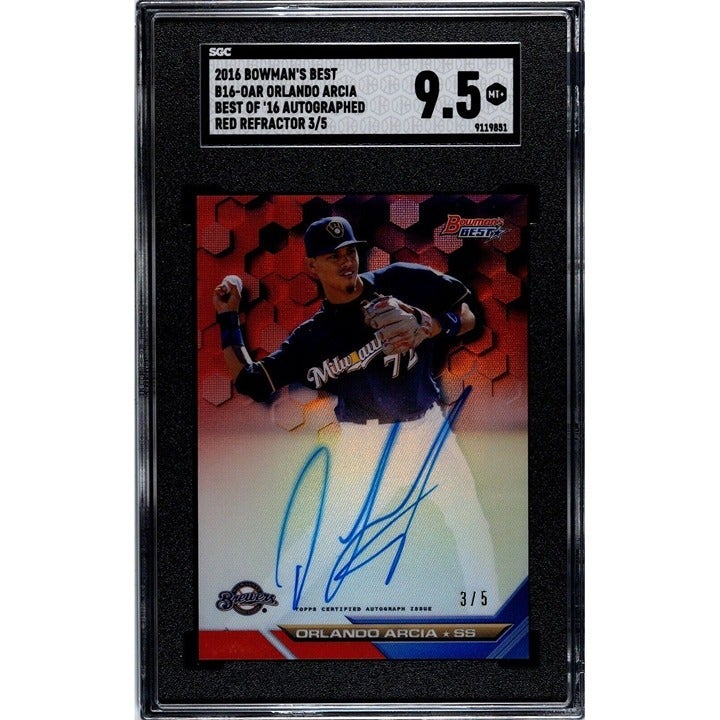 2016 Bowman’s Best Orlando Arica RC 3/5 Auto Best Of 16 #B17-OAR Braves SGC 9.5*