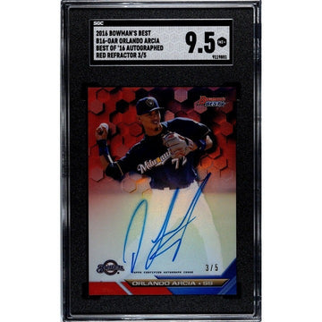 2016 Bowman’s Best Orlando Arica RC 3/5 Auto Best Of 16 #B17-OAR Braves SGC 9.5*