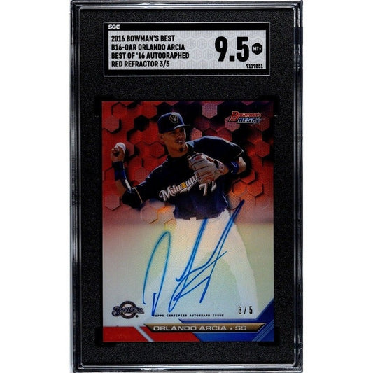 2016 Bowman’s Best Orlando Arica RC 3/5 Auto Best Of 16 #B17-OAR Braves SGC 9.5*
