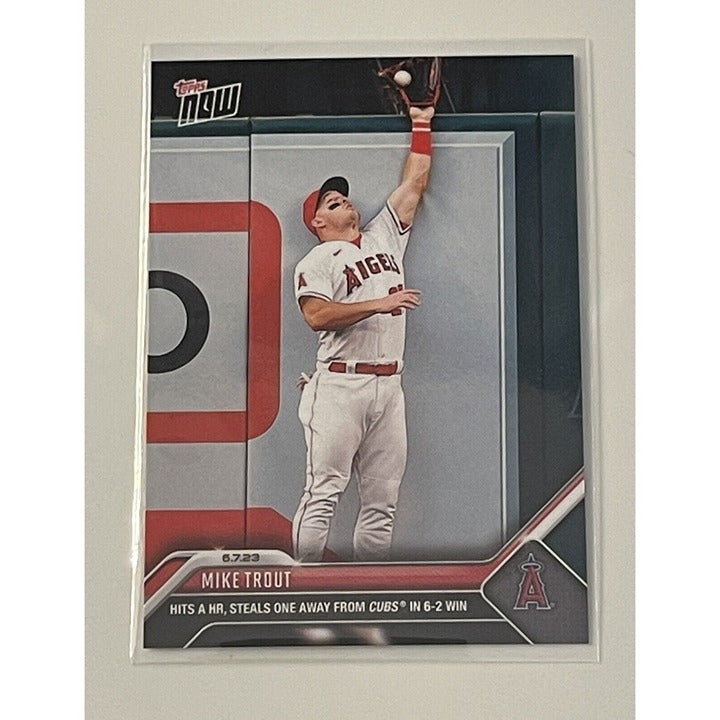 2023 TOPPS NOW Mike Trout Hits HR & Steals One From Cubs #405 LOS ANGELES ANGELS