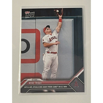 2023 TOPPS NOW Mike Trout Hits HR & Steals One From Cubs #405 LOS ANGELES ANGELS