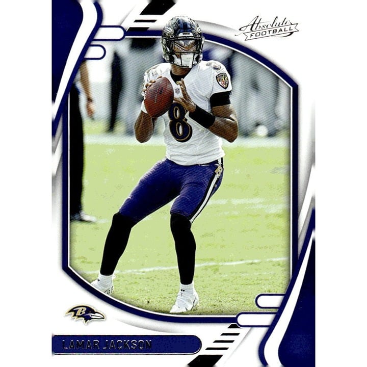 2021 Panini Absolute NFL Parallel Football Card #30 Lamar Jackson Green - Ravens