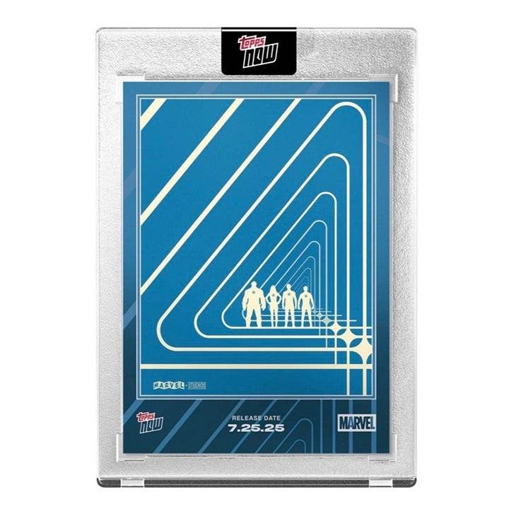 2025 Topps Now Marvel Fantastic Four collector card in protective case with vibrant design and release date 7.25.25