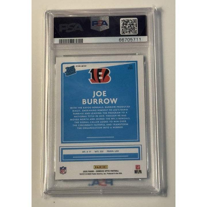 2020 Panini Donruss Optic Joe Burrow RC Green Velocity #151 PSA 9 football card