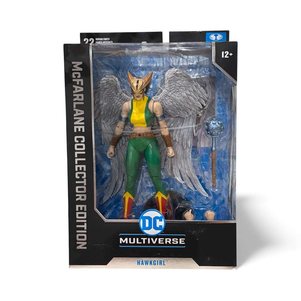 DC Multiverse Hawkgirl figure with wings and mace in collector edition packaging