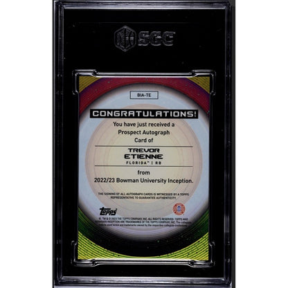 2022-23 Bowman U Inception  BIA-TE Trevor Etienne RC Autograph GATORS/UGA SGC 10