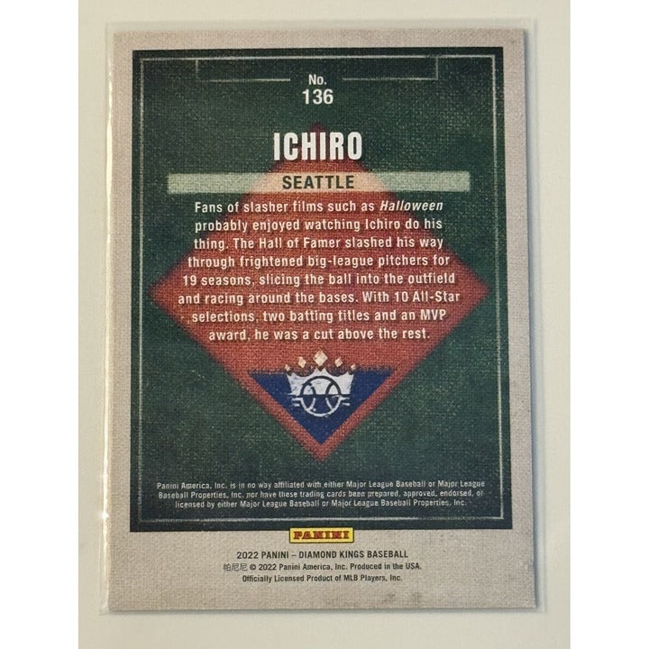 2022 Panini Diamond Kings #136 Ichiro MLB Suzuki Seattle Mariners #136 Near Mint