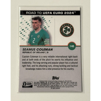 TOPPS PRISTINE UEFA ROAD 2 EURO 2024 Pristine Futbol Card Seamus Coleman Ireland